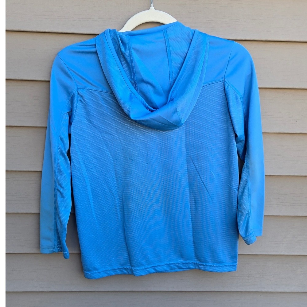 Huk Pursuit Fishing Hoodie Kids Medium Blue Long Sleeve Sun Shirt Mesh Back - Picture 4 of 7
